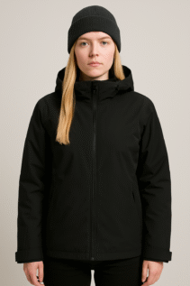 Damenjacke in Schwarz – schlichtes Jackenmodell für Textildruck und Veredelung