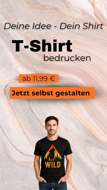Personalisierbares T-Shirt mit individuellem Motiv – T-Shirt bedrucken und selbst gestalten ab 11,99 Euro