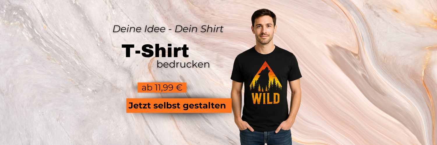 Personalisierbares T-Shirt mit individuellem Motiv – T-Shirt bedrucken und selbst gestalten ab 11,99 Euro
