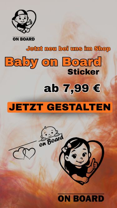 Baby on Board Aufkleber mit süßem Baby-Motiv – personalisierbarer Auto-Sti