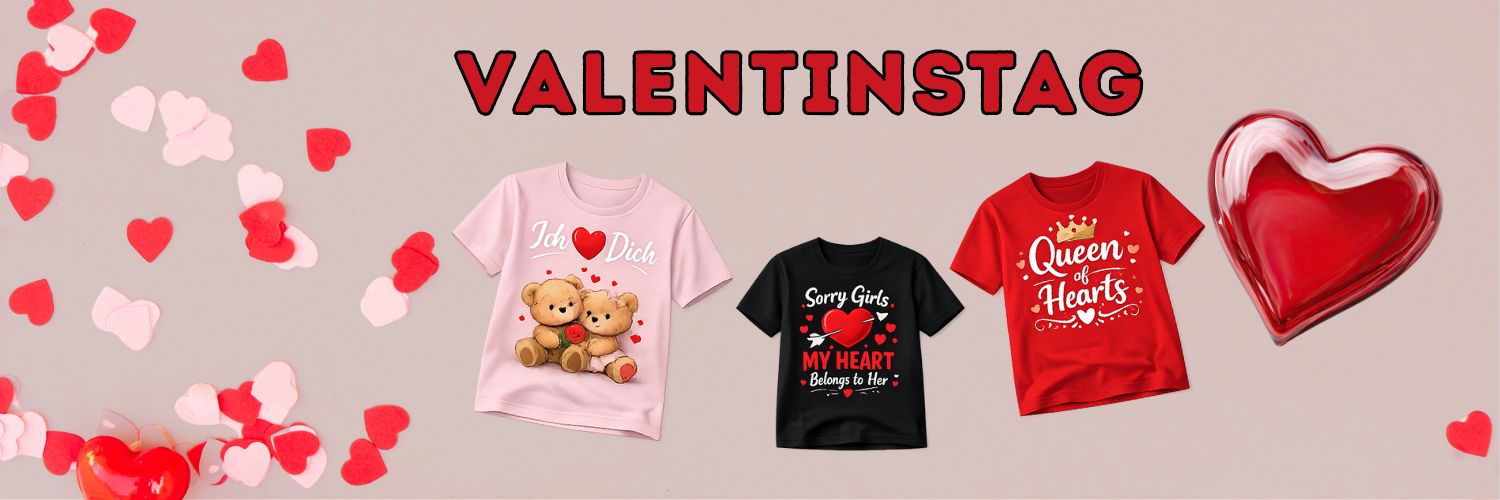 Valentinstag-Motiv mit personalisierten T-Shirts und Herz-Designs – Geschenkideen für Paare und Verliebte