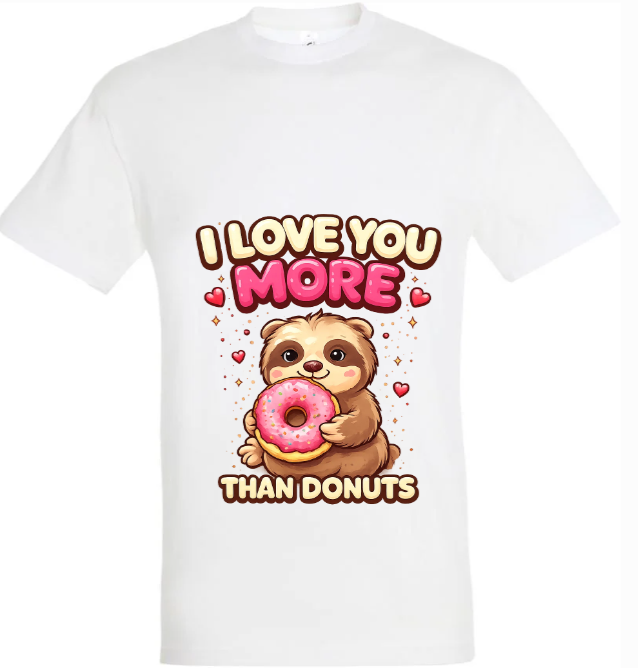 Weißes T-Shirt mit süßem Comic-Motiv und Spruch als Beispiel zum T-Shirt bedrucken