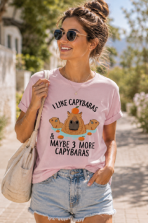 I Like Capybaras Shirt mit Spruch, Capybara-Motiv mit Orangen, individuell bedrucktes T-Shirt von WebZen