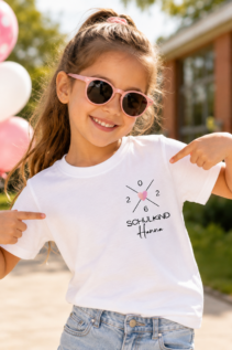Schulanfang Shirt für Mädchen – weißes T-Shirt mit Luftballons