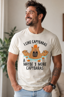 I Like Capybaras Shirt mit Spruch, Capybara-Motiv mit Orangen, individuell bedrucktes T-Shirt von WebZen