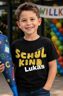 Schulkind 2026 Shirt mit Schultüte – Geschenk zur Einschulung