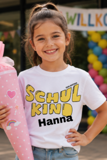 Schulkind 2026 Shirt mit Schultüte – Geschenk zur Einschulung