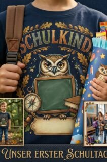 Einschulung Shirt für Jungen – T-Shirt zum Schulstart mit Schultasche
