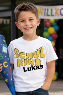 Schulkind 2026 Shirt mit Schultüte – Geschenk zur Einschulung