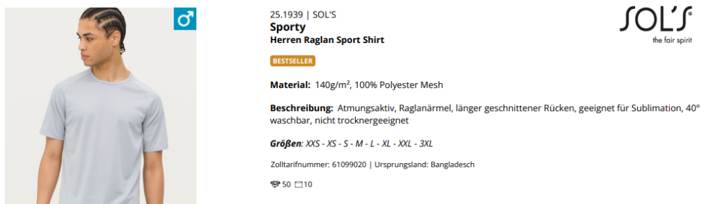 Produktdetails für SOL´S Herren Raglan Sport Shirt