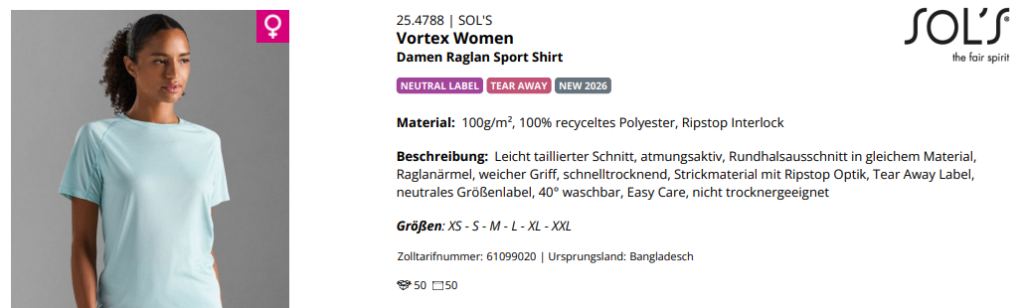 Produktdetails für Vortex Women