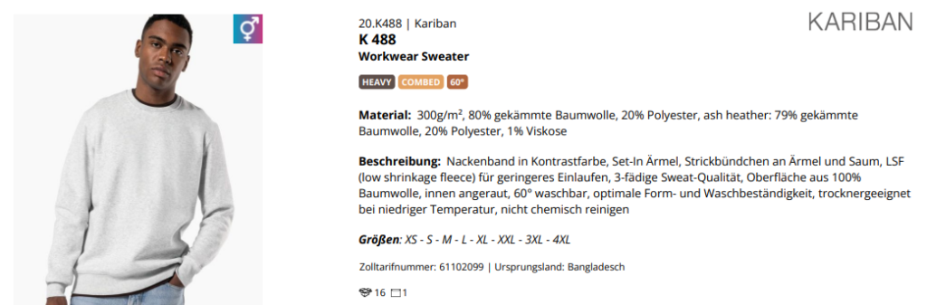 Produktdetails für Sweater Kariba