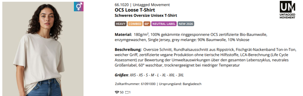 Produktdetails für OCS Loose T-Shirt