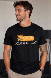 Lustiges Katzen Shirt für Herren – schwarzes T-Shirt mit Katzenmotiv