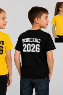 Schulkind 2026 Shirts in verschiedenen Farben – Kinder T-Shirts zur Einschulung