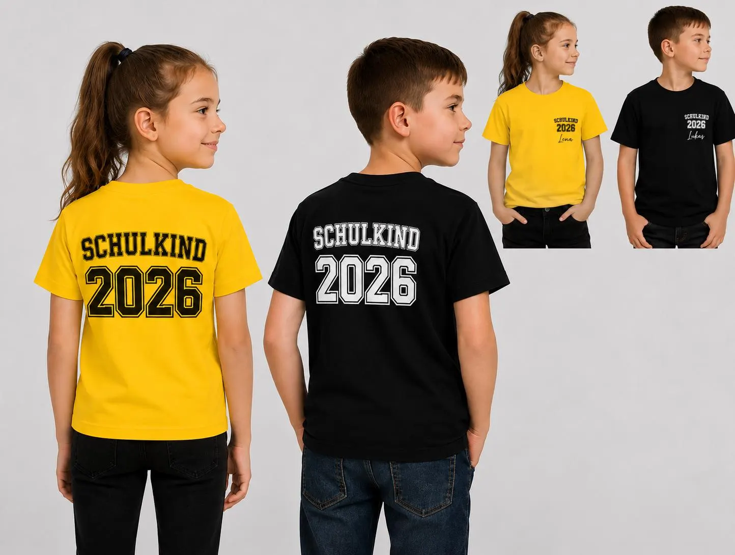 Schulkind 2026 Shirts in verschiedenen Farben – Kinder T-Shirts zur Einschulung