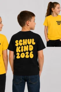 Schulkind 2026 Shirts in verschiedenen Farben – Kinder T-Shirts zur Einschulung