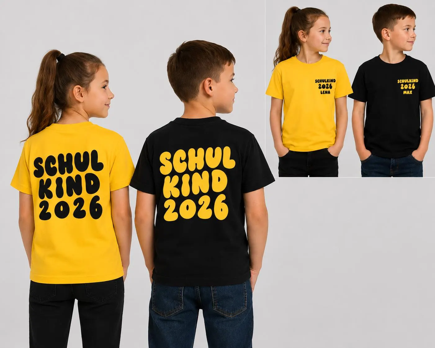 Schulkind 2026 Shirts in verschiedenen Farben – Kinder T-Shirts zur Einschulung