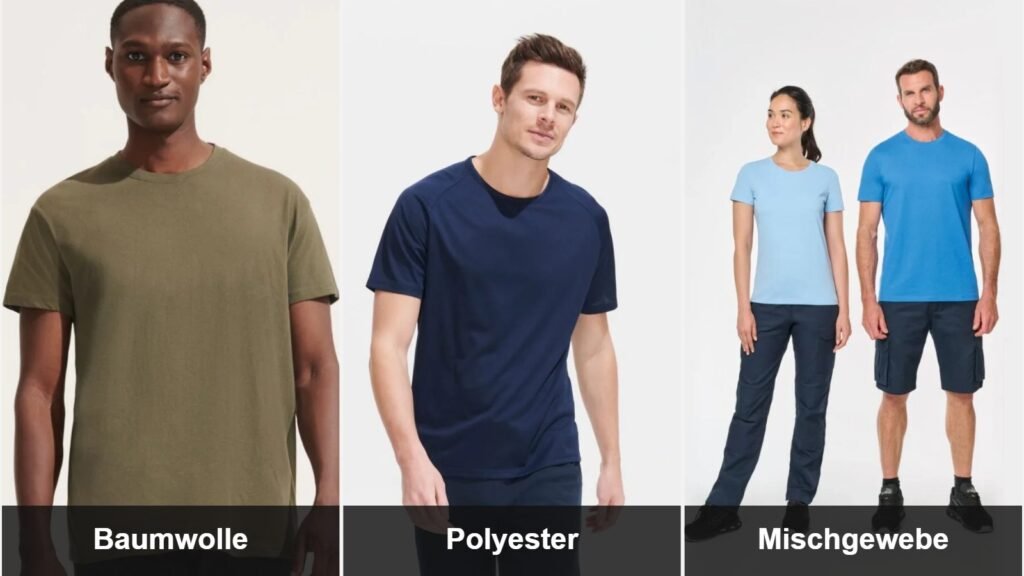 T-Shirts aus Baumwolle, Polyester und Mischgewebe im Vergleich